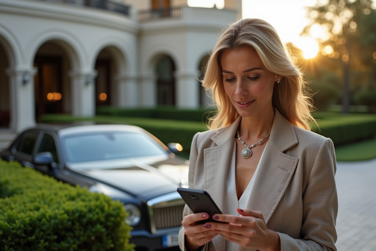 Femme élégante près d